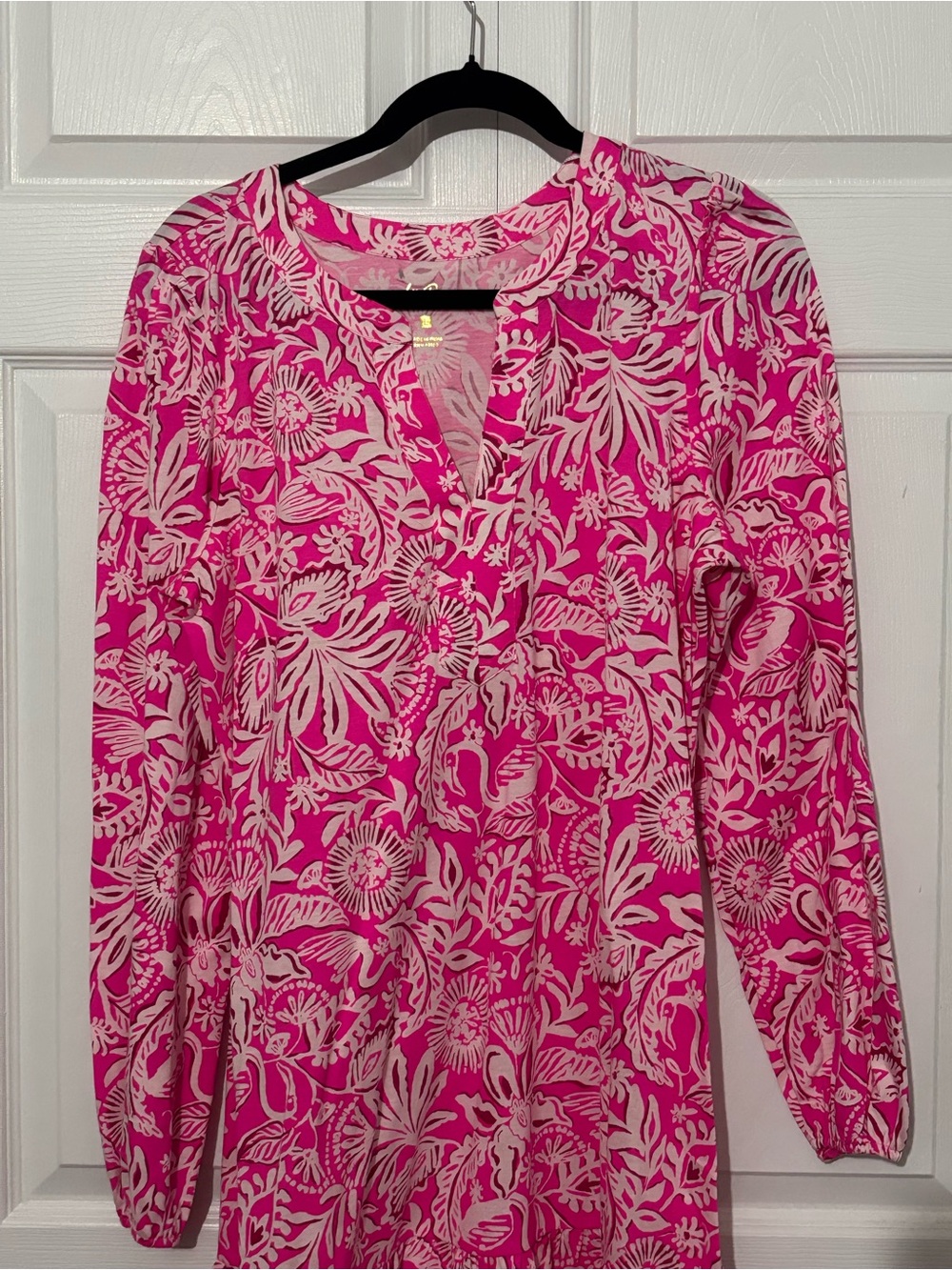 Lilly Pulitzer Hot Pink & Cream Floral Midi Dress